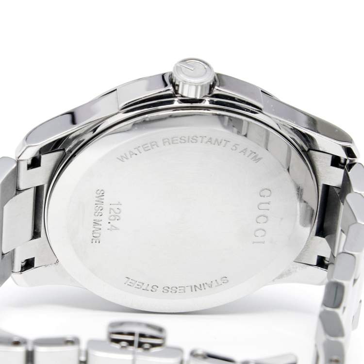 Pre Owned Gucci Silver Grey Stainless Steel G-Timeless YA126441 Men's Wristwatch 38 mm
