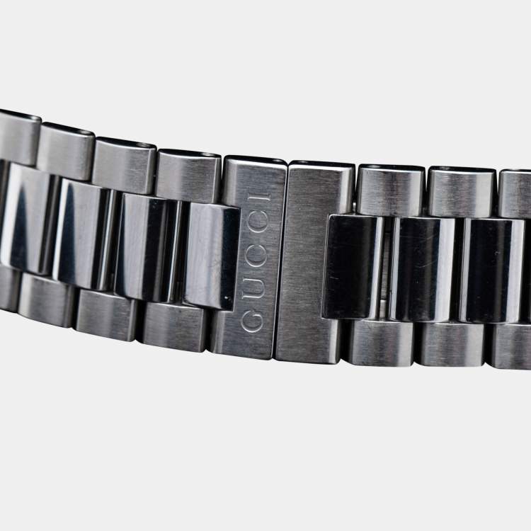 Pre Owned Gucci Black Stainless Steel G-Timeless YA126312 Men's Wristwatch 40 mm 