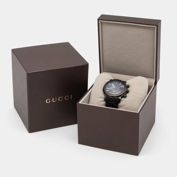 Pre Owned Gucci Black PVD Coated Stainless Steel G-Chrono YA101331 Men's Wristwatch 44 mm