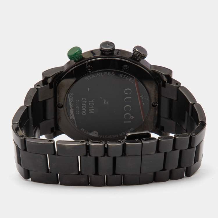 Pre Owned Gucci Black PVD Coated Stainless Steel G-Chrono YA101331 Men's Wristwatch 44 mm