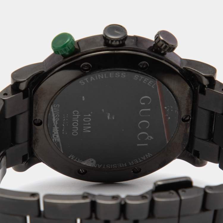 Pre Owned Gucci Black PVD Coated Stainless Steel G-Chrono YA101331 Men's Wristwatch 44 mm