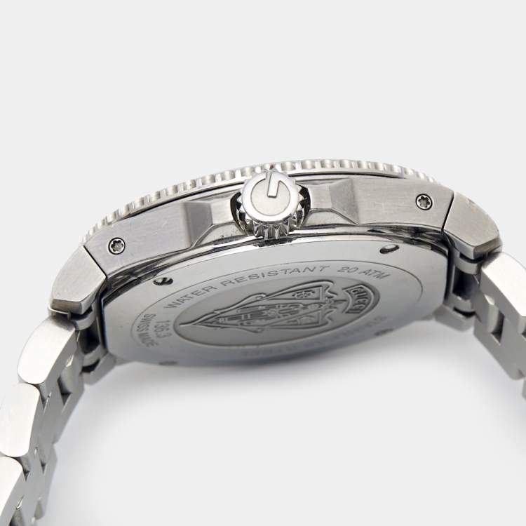 Pre Owned Gucci Black Stainless Steel Dive YA136301 Men's Wristwatch 40 mm