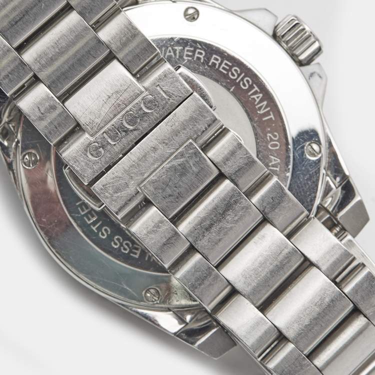Pre Owned Gucci Black Stainless Steel Dive YA136301 Men's Wristwatch 40 mm