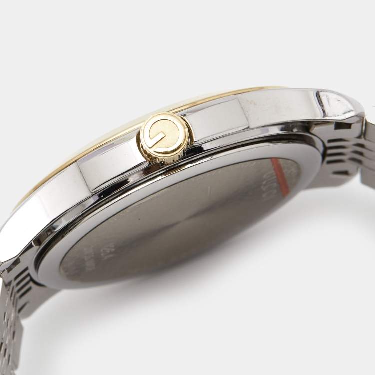 Pre Owned Gucci Silver Two-Tone Stainless Steel G-Timeless YA126409 Unisex Wristwatch 38 mm