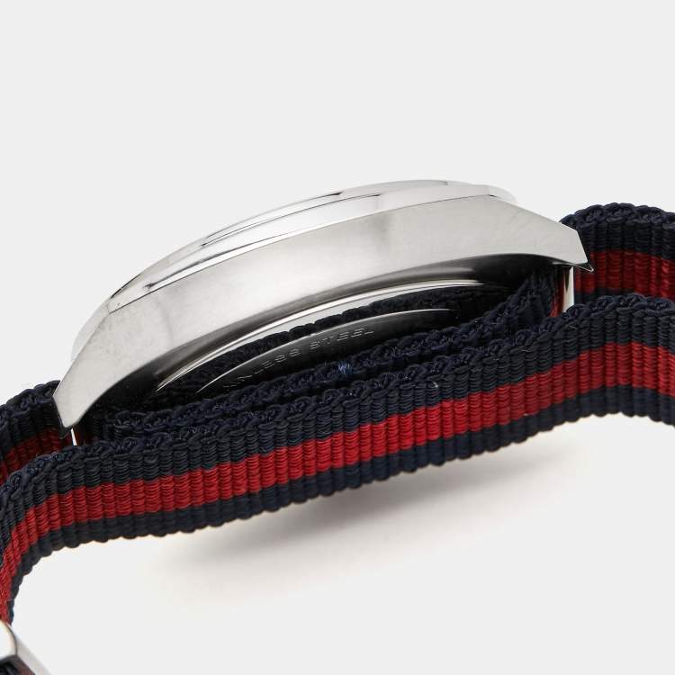 Pre Owned Gucci Blue Stainless Steel Nylon GG2570 Series YA142304 Men's Wristwatch 41 mm