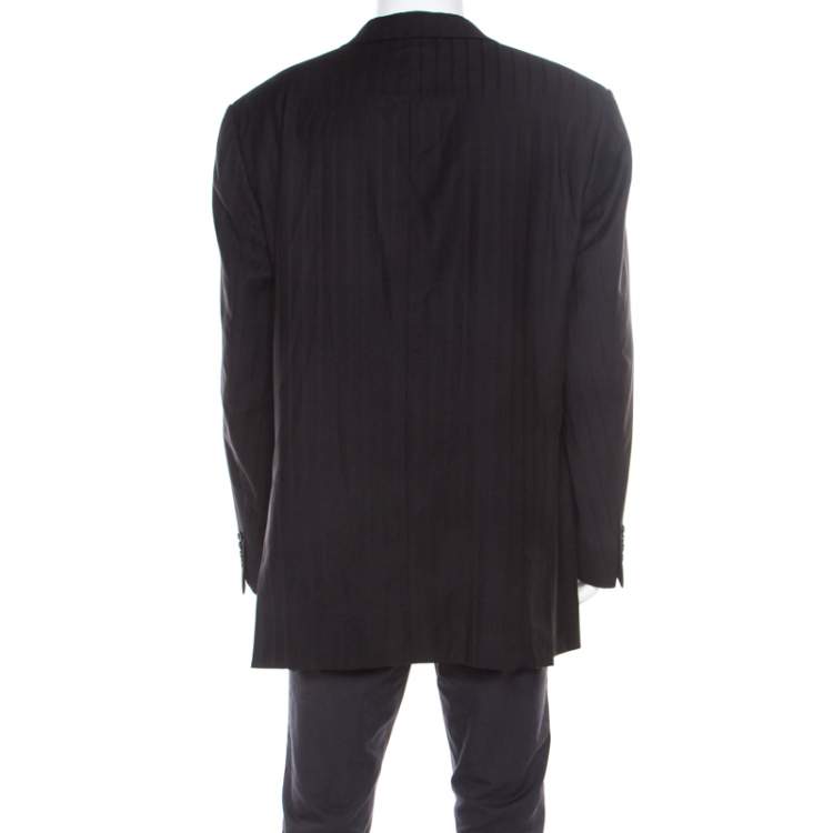 Pre Owned Guy Laroche Black Wool Three Button Luigi Sturzo Blazer 4XL