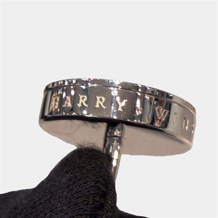 Pre Owned Harry Winston Ocean Cufflinks 750WG 33g Silver Shuriken