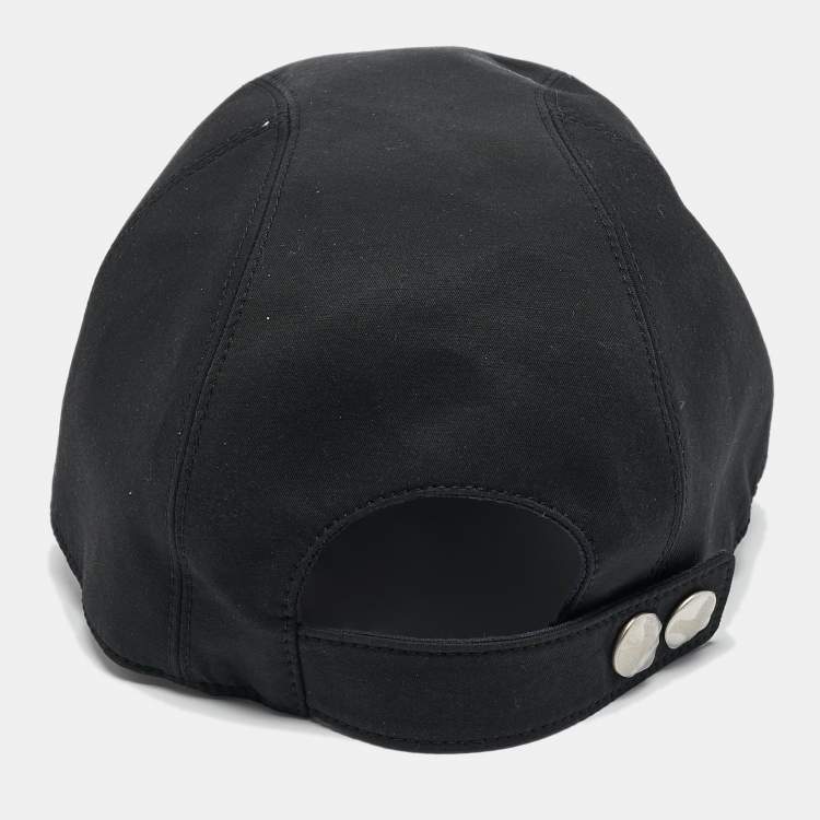 Pre Owned Hermès Black Cotton Blend Miles Robot Cap Size 58