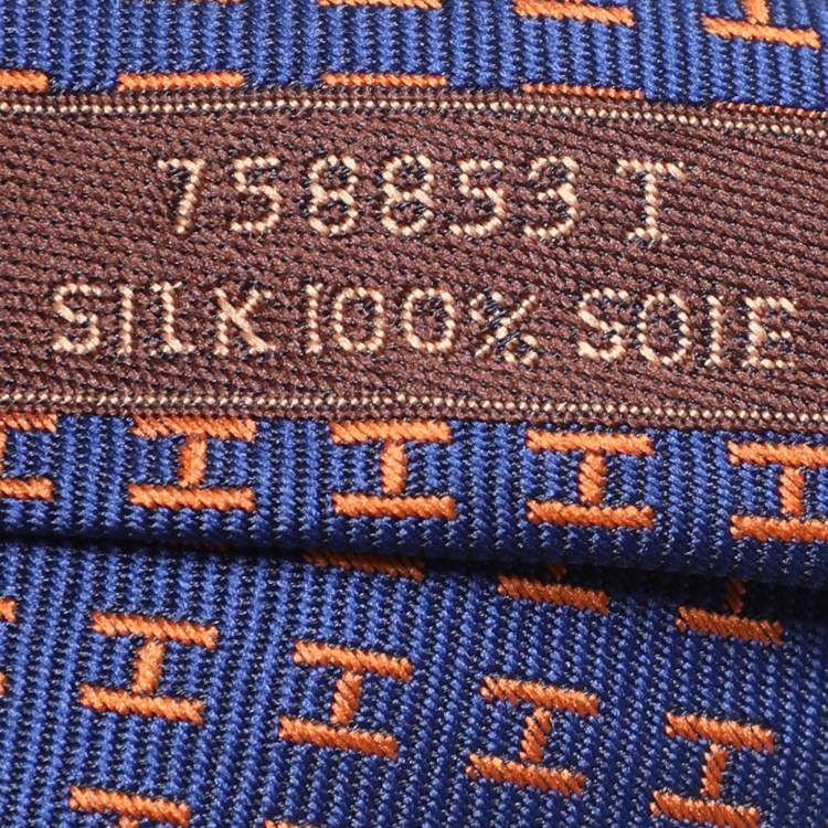 مملوكة مسبقًا Hermes Bi-Color Silk Faconnee H Tie