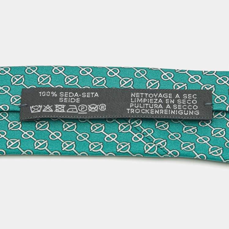 Pre Owned Hermès Green Maillons et Fermoirs Silk Tie