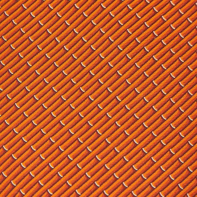 Pre Owned Hermès Orange Bambou Delice Silk Tie