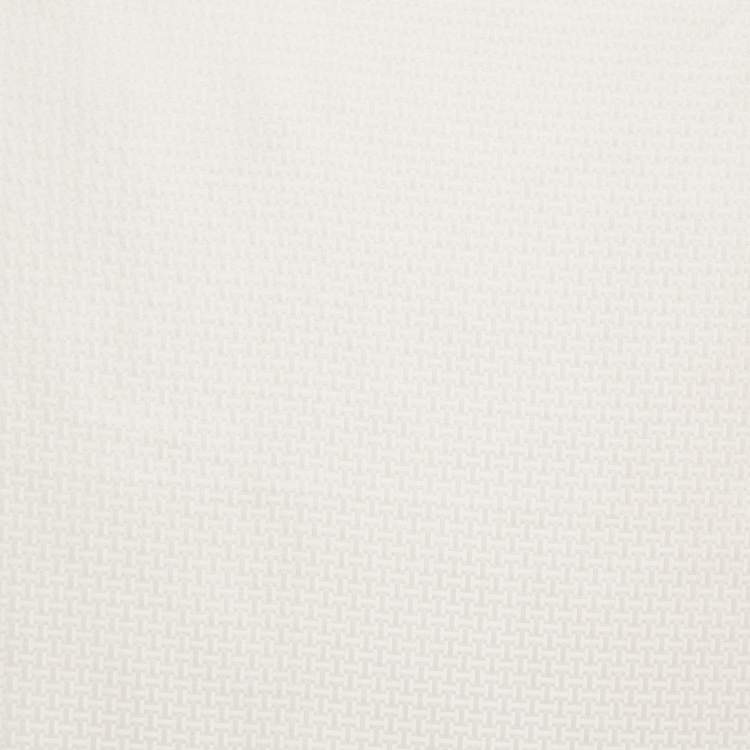 Pre Owned Hermès Blanc Silk Faconne Upside Down Handkerchief 