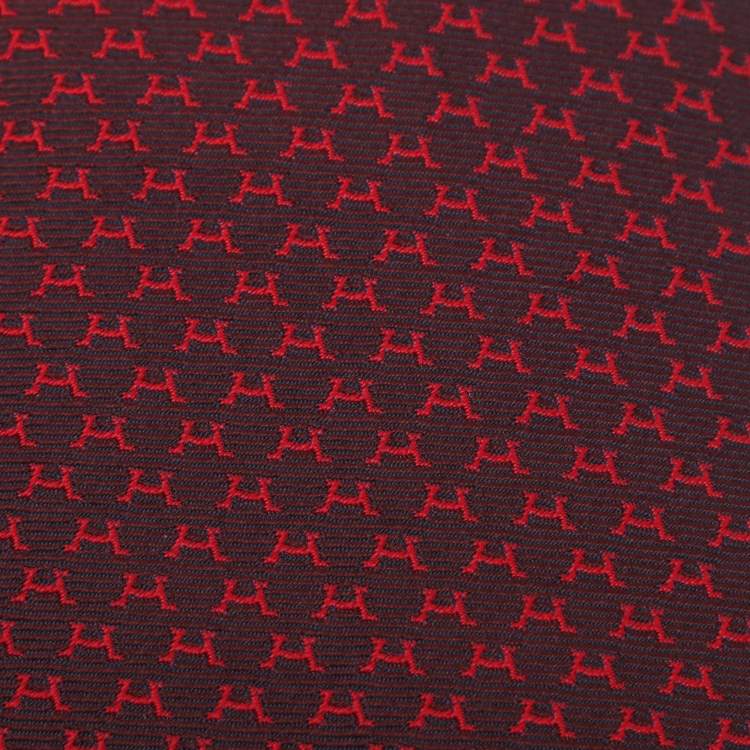 Pre Owned Hermès Burgundy Silk Hilario Tie