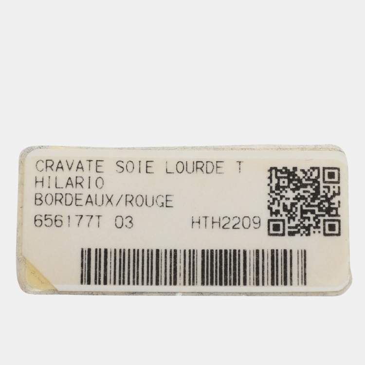 Pre Owned Hermès Burgundy Silk Hilario Tie