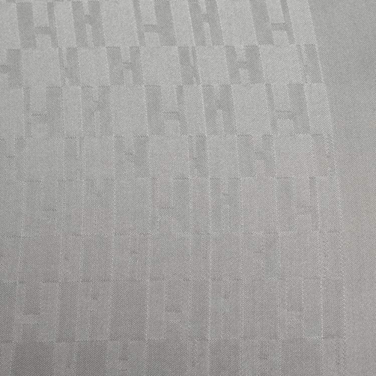 Pre Owned Hermes Grey Faconnee Grand H Silk Pocket Square