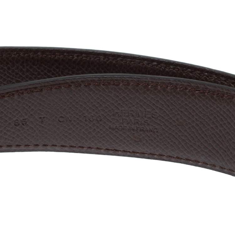 Pre Owned Hermes Noir/Chocolat Quizz Belt 85 CM