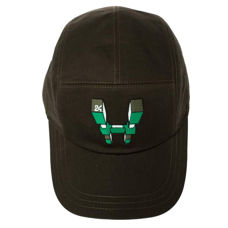 Pre Owned Hermes Olive Green H Odyssey Embroidered Cotton Nevada Cap Size 59