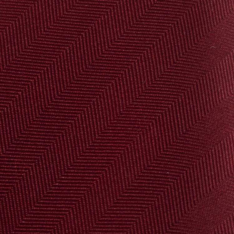 Pre Owned Hermes Rouge 7 Chevron Recto Verso Silk Tie 