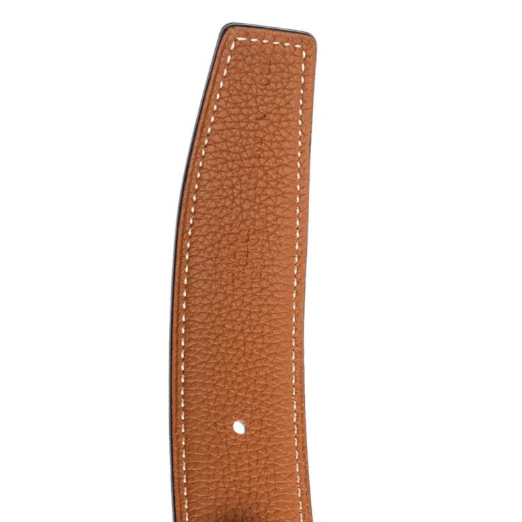 Pre Owned Hermes Black Box Leather Belt 120CM