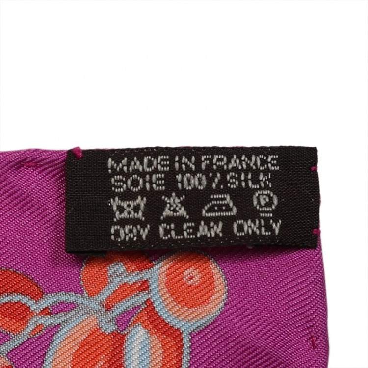 Pre Owned Hermes Multicolor Mythiques Phoenix Printed Silk Pocket Square