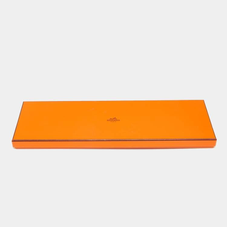Pre Owned Hermès Orange Domino Effect Silk Tie