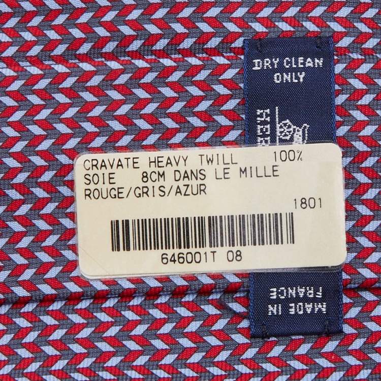 Pre Owned Hermes Purple Dans Le Mille Printed  Silk Tie