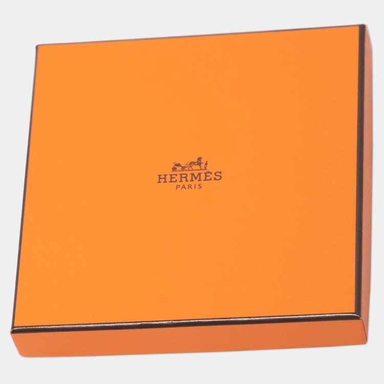 Pre Owned Hermes Vert D'eau Cotton Op'H Handkerchief