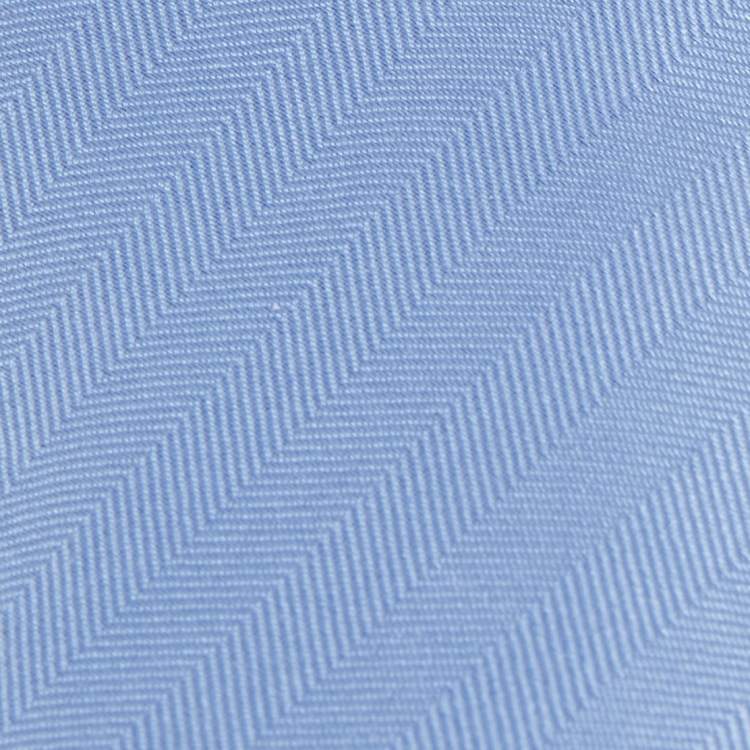 Pre Owned Hermes Blue 7 Chevron Recto Verso Silk Slim Tie
