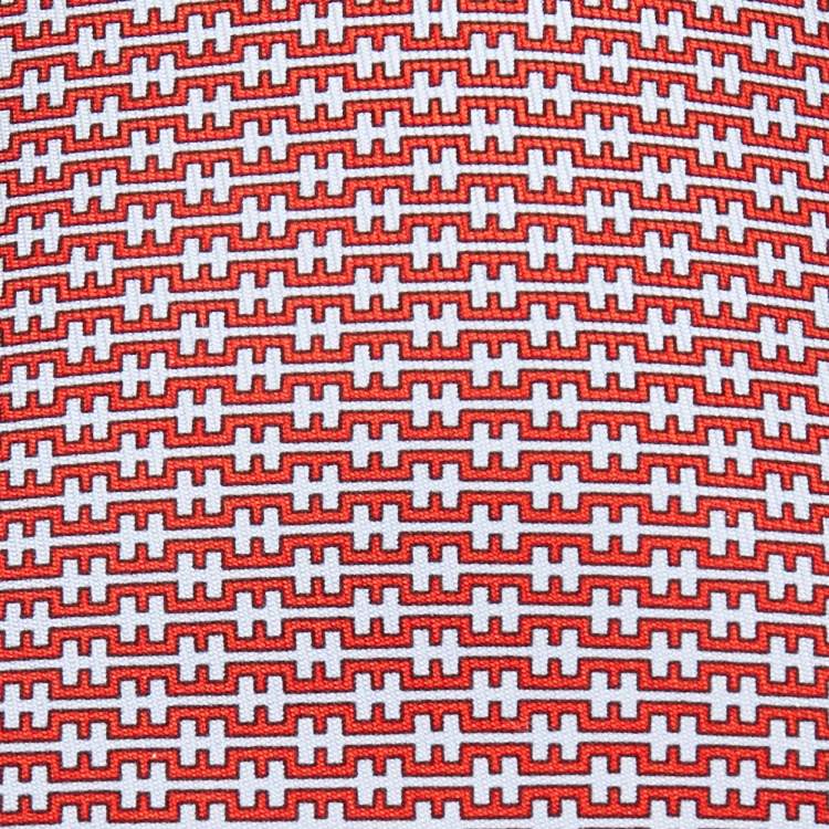 Pre Owned Hermès Rd H Ligne Printed Silk Slim Tie