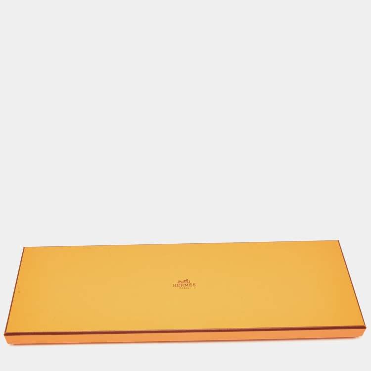 Pre Owned Hermes Yellow Happy Tiger Printed Silk Slim Tie