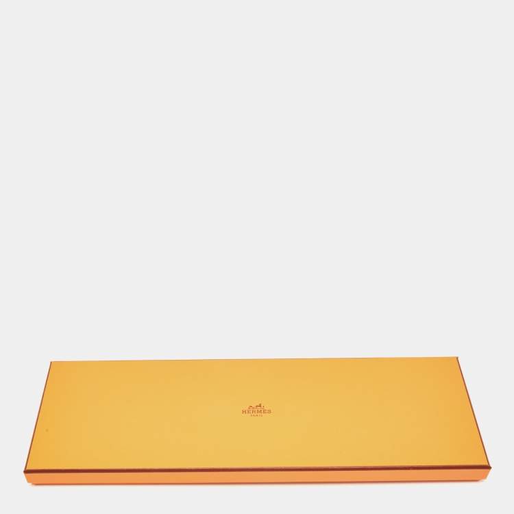 مملوكة مسبقًا Hermès Yellow 7 Quinte Printed Silk Slim Tie