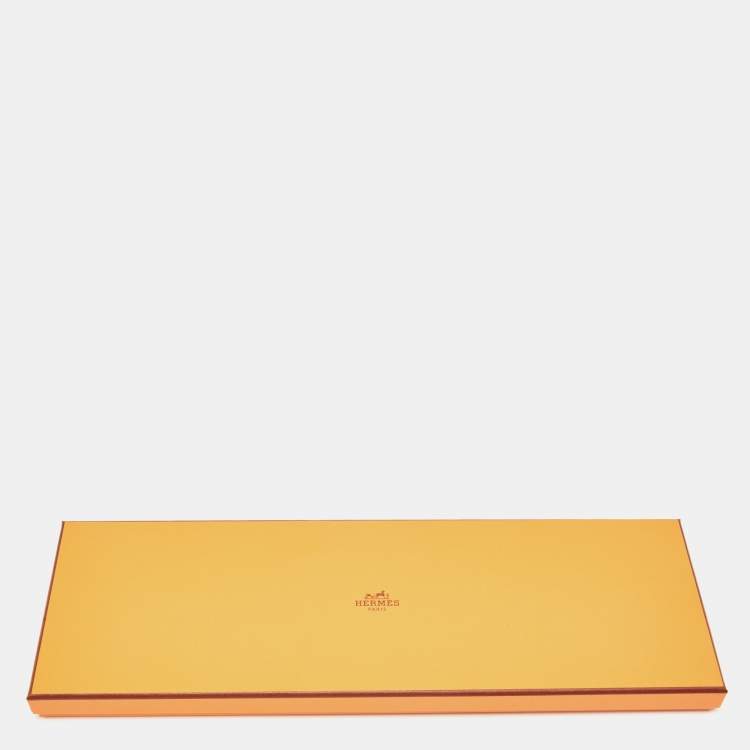 مملوكة مسبقًا Hermès Navy Blue 7 Quinte Printed Silk Slim Tie