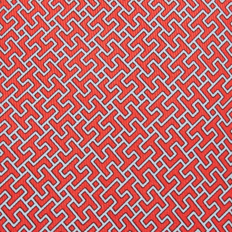 Pre Owned Hermès Pink 7 Amazing Printed Silk Slim Tie