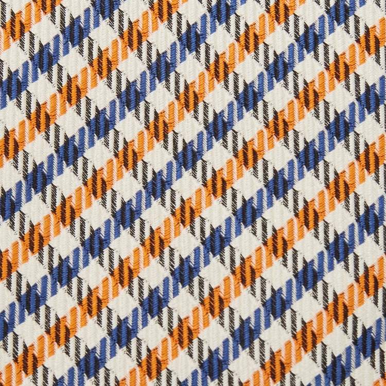 مملوكة مسبقًا Hermès Multicolor English Boy Silk Jacquard Slim Tie
