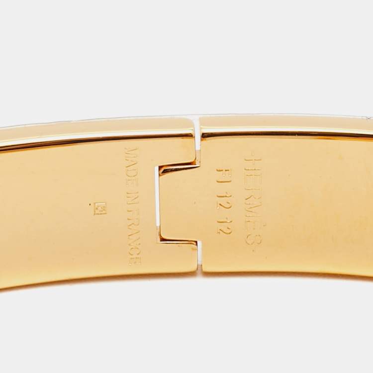 Pre Owned Hermes Clic HH Enamel Gold Plated Bracelet