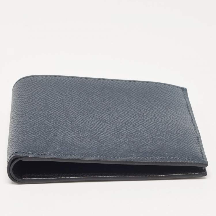 Pre Owned Hermes Bleu Indigo/Vert Cypres/Noir Epsom Leather MC² Copernic Compact Wallet 