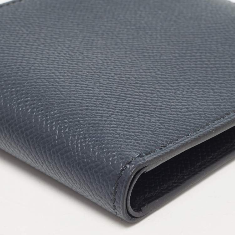 Pre Owned Hermes Bleu Indigo/Vert Cypres/Noir Epsom Leather MC² Copernic Compact Wallet 