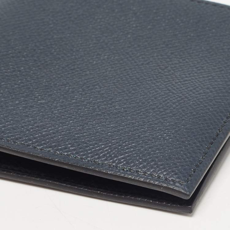 Pre Owned Hermes Bleu Indigo/Vert Cypres/Noir Epsom Leather MC² Copernic Compact Wallet 