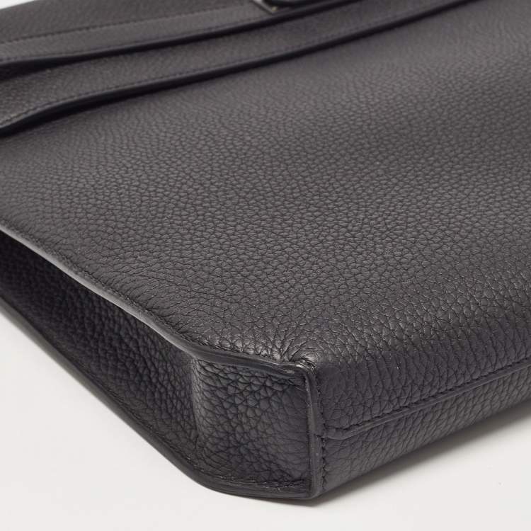 Pre Owned Hermes Noir Togo Leather Kelly Depeches Monochrome 36 Briefcase
