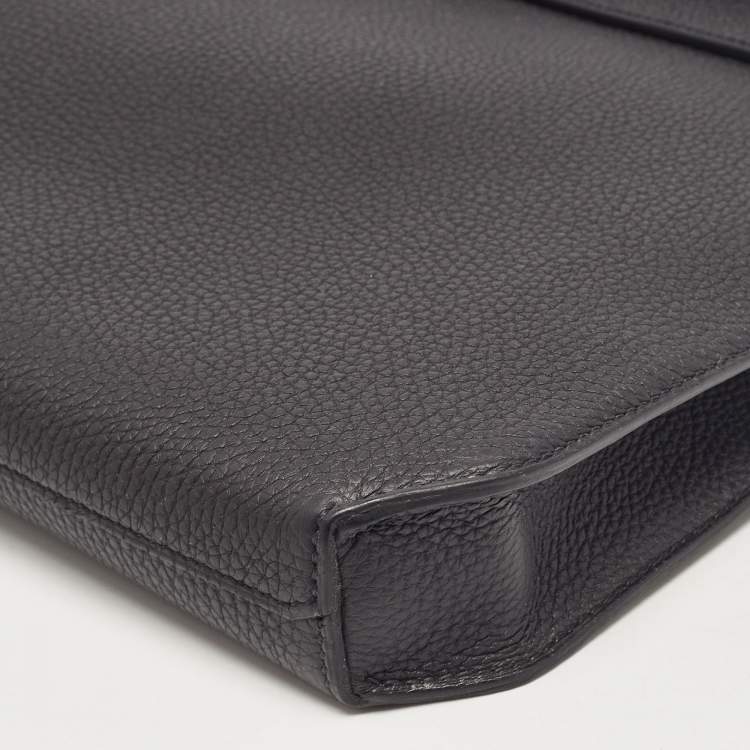 Pre Owned Hermes Noir Togo Leather Kelly Depeches Monochrome 36 Briefcase