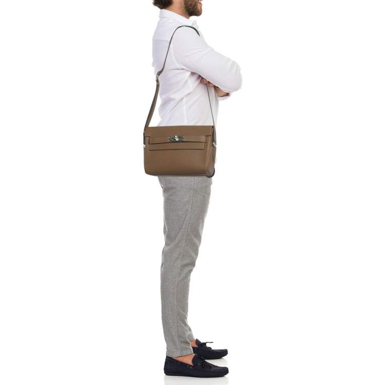 Pre Owned Hermès Alezan Togo Leather Palladium Finish Kelly Messenger PM Bag