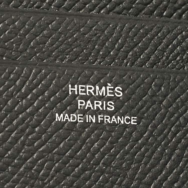 Pre Owned Hermes Noir Epsom Leather MC² Euclide Card Holder