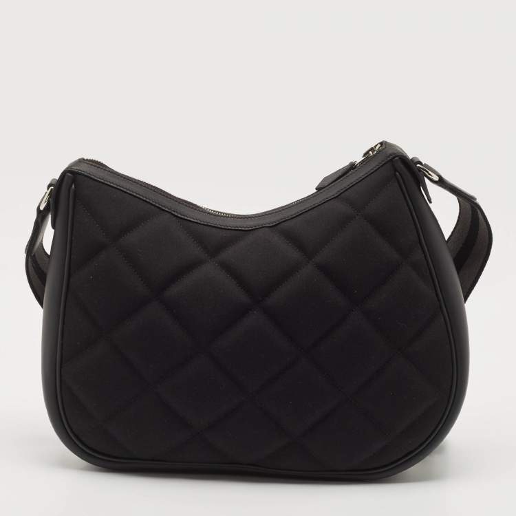 Pre Owned Hermès Noir/Graphite Woolycot Canvas and Swift Leather Horseback Bag