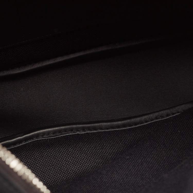 Pre Owned Hermès Noir/Graphite Woolycot Canvas and Swift Leather Horseback Bag