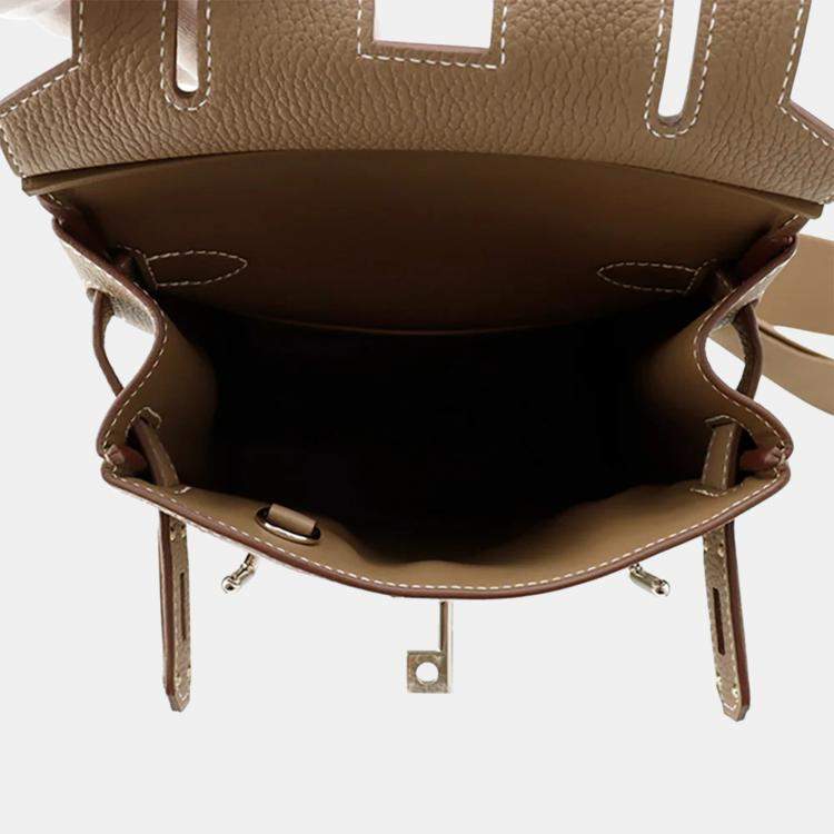 Pre Owned Hermes Hac a dos PM Etoupe Togo Leather Bag
