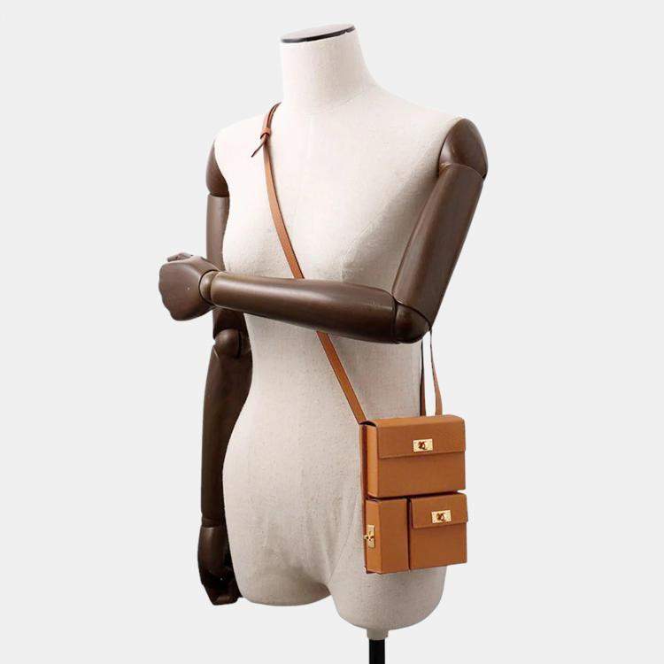 Pre Owned Hermes Kelly Multi Pocket Gold Epsom Bag 