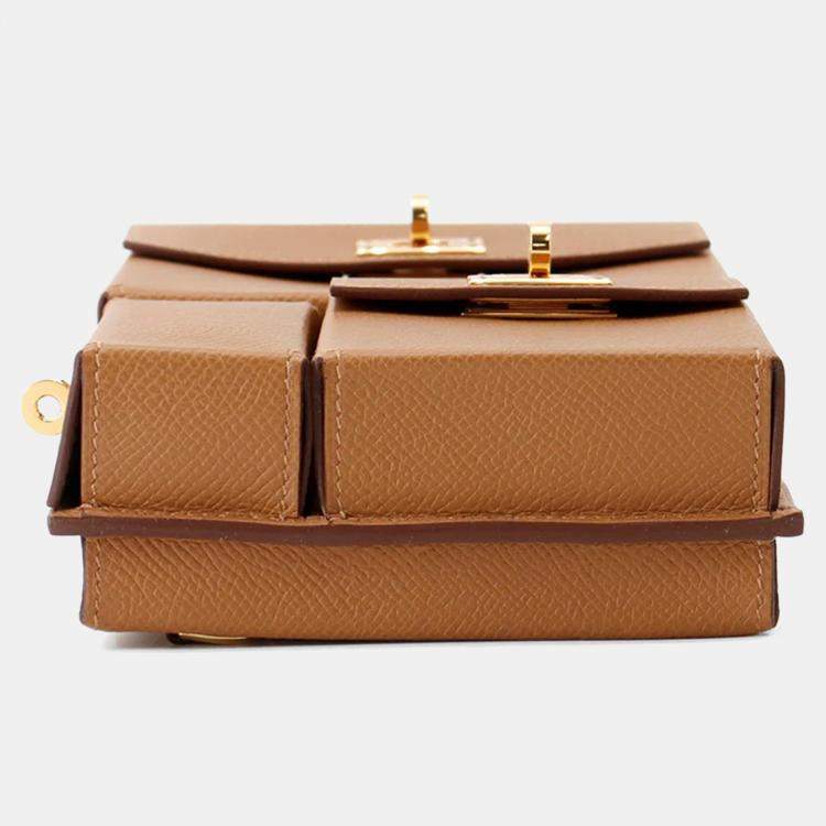 Pre Owned Hermes Kelly Multi Pocket Gold Epsom Bag 