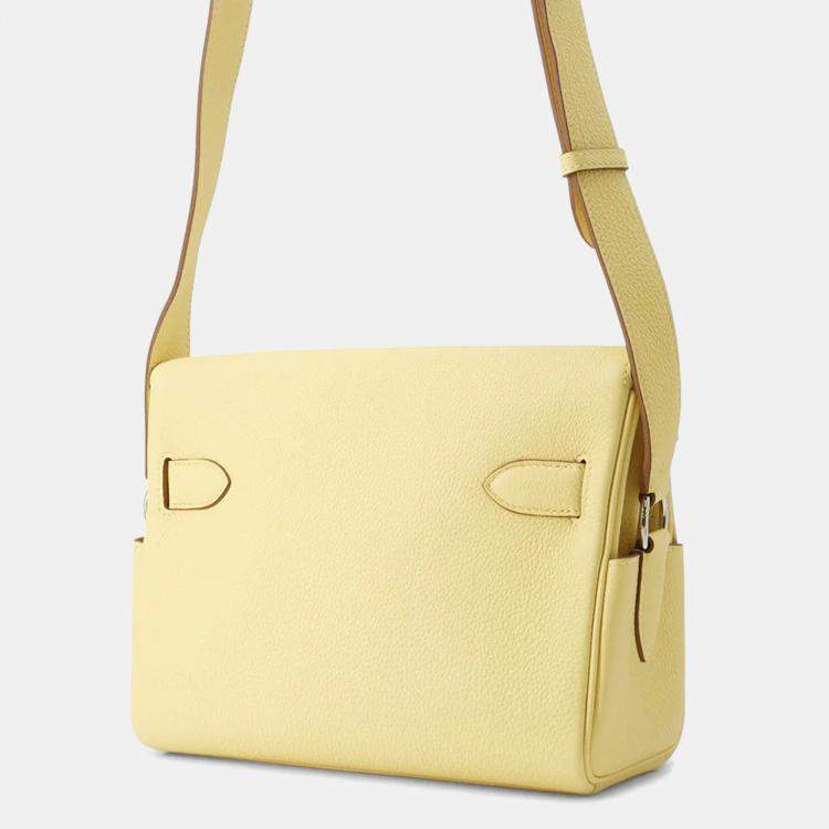 Pre Owned Hermes Kelly Messenger Jaune Poussin Togo Leather Size Pm
