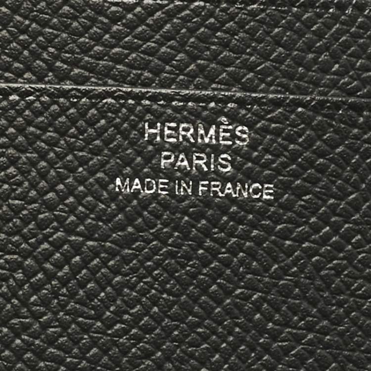 Pre Owned Hermès Black Black Madame Leather Citizen Twill Wallet