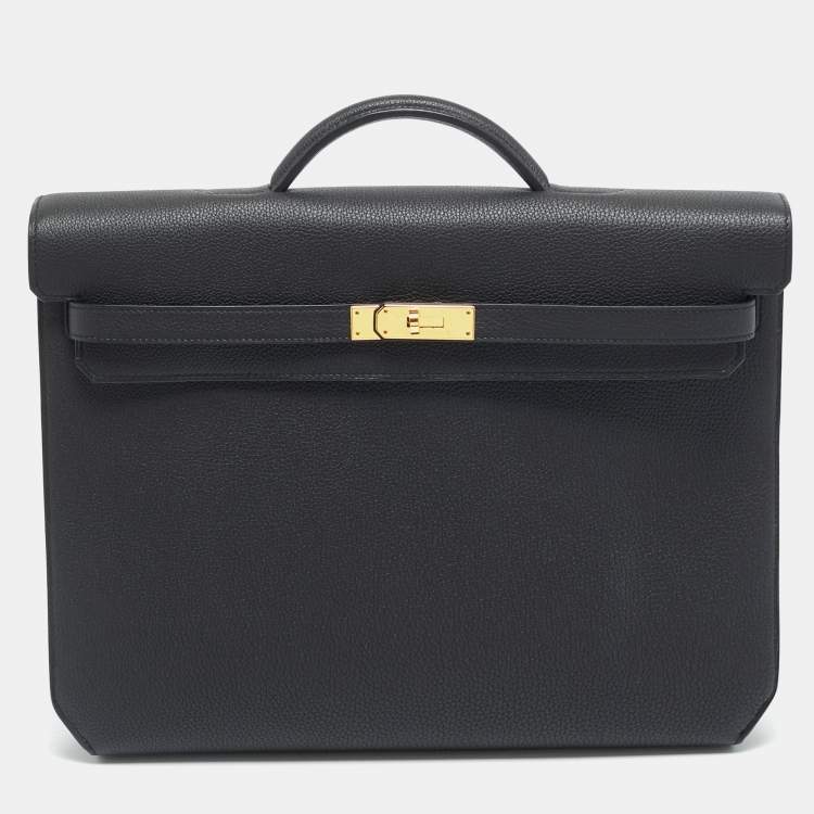 Pre Owned Hermès Kelly Depeches 36 Noir Togo Leather Briefcase